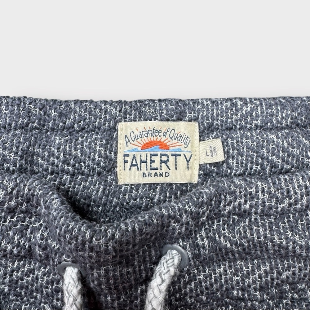 Faherty Whitewater Sweatshorts Men’s Large Granite Grey Herringbone Cotton Blend - Picture 5 of 11
